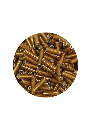 Uzun Boru Kesme Boncuk Çap 2mm Uzunluk 10 Mm - 20 Gram - Altın Sa