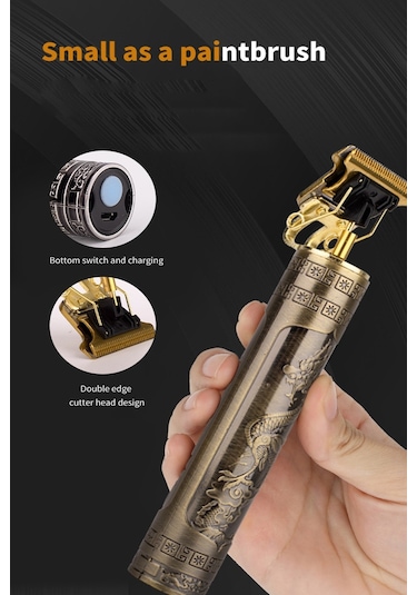 Jasper Metal Gövdeli T Bıçak Saç Ense Sakal Tıraş Makinesi