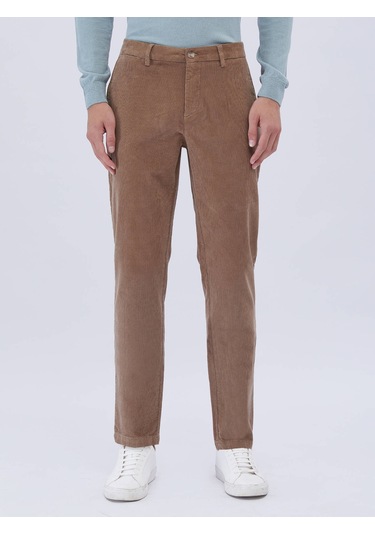 Kip Deve Tüyü Dokuma Regular Fit Kadife Casual Pamuk Karışımlı Pantolon Devetüyü