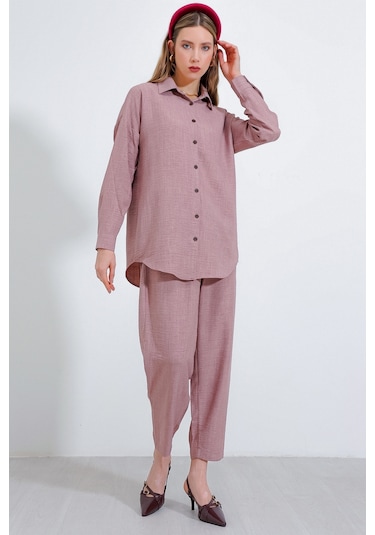 Bigdart 6622bgd19-189-14383 Oversize Keten Kadın Alt Üst Takım Gül Kurusu Bigdart 6622bgd19-189-14383 Oversize Keten Kadın Alt Üst Takım Gül Kurusu
