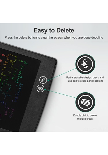 Geeksen 12 İnç Renkli Lcd Çizim Tableti, Taşınabilir Dijital Yazı Tahtası, Stylus Kalem Dahil