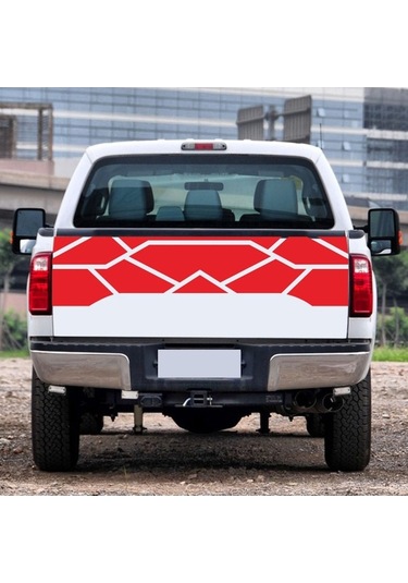 Pazly Kamyonet Arka Kapı Çıkartması, Düzensiz Desenli Vinil Aksesuar Çıkartmaları - Pickup Kamyonetler İçin, Stilize Edilmiş
