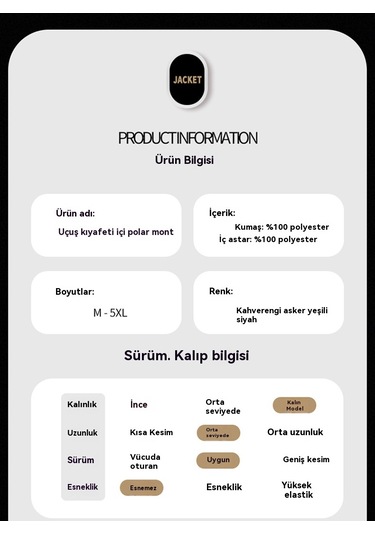 Yeni Kışlık Sıcak Polar Dolgulu Ceket Yeşil