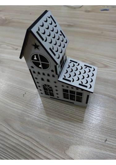 Lavanta Tasarım Işıklı Büyük Maket Ev 1 Beyaz