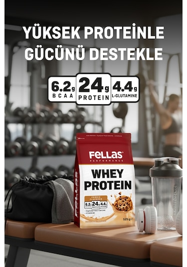Fellas Whey Protein Tozu 2'li - Çikolata Aromalı 525 G + Kurabiye Aromalı 525 G Çikolata - Kurabiye