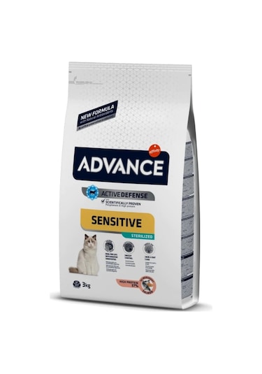 Advance Sensitive Sterilised Somonlu Kısırlaştırılmış Yetişkin Kedi Maması 3 KG