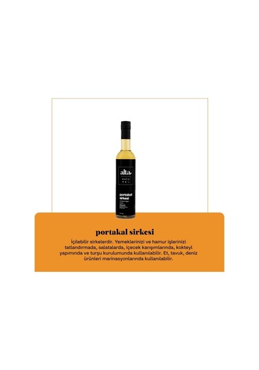 Alta Naturel Doğal Fermente Portakal Sirkesi 250 ML