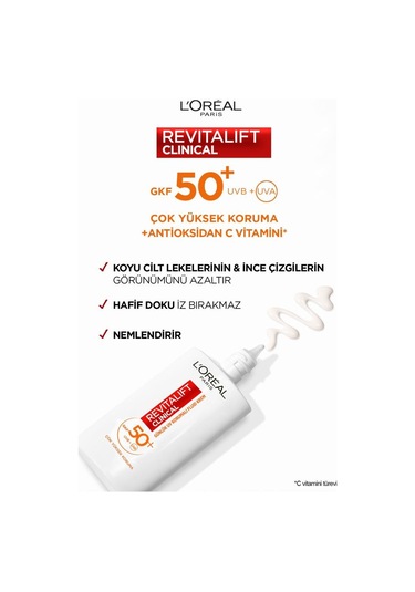 C Vitamini Parlak Serum + Revitalift Filler Göz Serumu + Clinical Spf50 Yüz Güneş Kremi pktgrnglowtrpset-10744