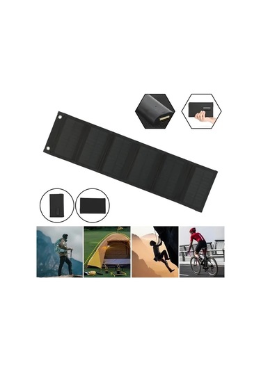 Elmpaly Yeni Altı Katlanır 60w Taşınabilir Güneş Enerjili Şarj Cihazı - Usb 5v Çıkışlı, Kamp Ve Seyahat İçin Powerbank, Fan, Fener
