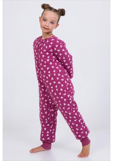 Kız Erkek Çocuk Kalın Elyaf Dolgulu Premium Kalite 2.5 Tog Desenli Uyku Tulumu Mor