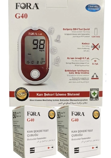 Fora G40 Şeker Ölçüm Cihazı + Strip 50'li 6 Kutu