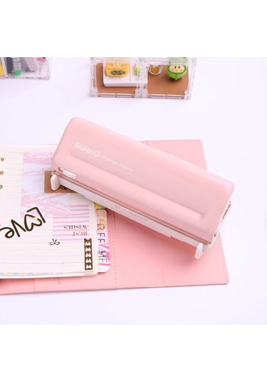 Aubyhe 9173 6 Delikli Delici 10 Adet A4 Kağıt Kapasitesi Ayarlanabilir Ölçü Çubuğu 19/38/51/70mm Aralık Ayarı A4/a5/a6/a7/b5 Vb. Uyumlu Gri Gri