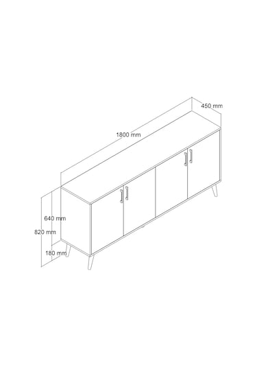 1676 Hera ( Ahşap Ayaklı ) Modern Konsol Sepet - Beyaz 180 CM