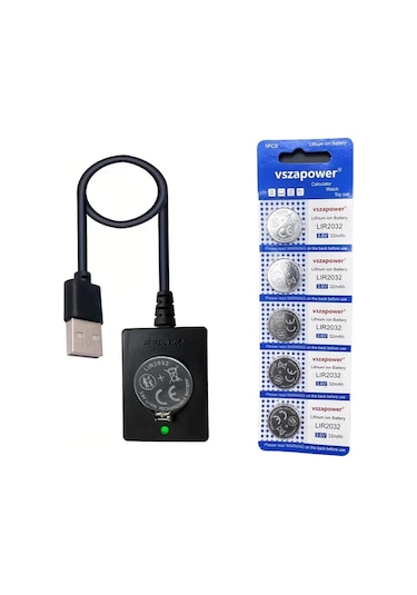 Topshop1 Lır2032 Şarj Cihazı 1 Saat Şarj 10 Adet Lır2032 Pil Hediyeli