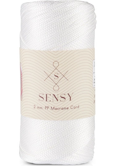 2 Mm - 200 Gr Polyester Makrome Ipi Beyaz 230 M Polyester Makrome Ip Supla Ip Ve Çanta Ipliği