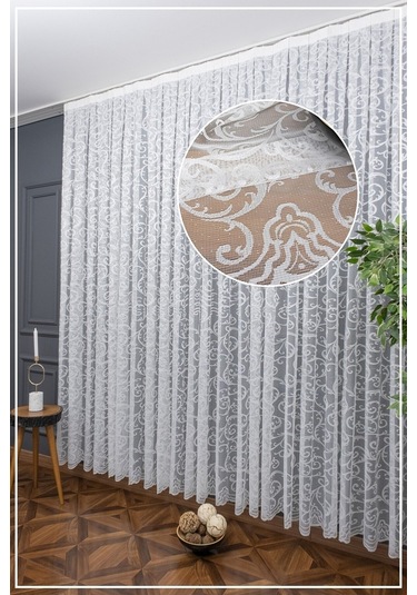 Caserta Home Dsn23 Sarmaşık Şal Desen Kdk Örme Tül Perde