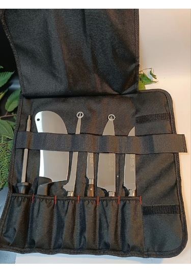 Ahşap El Yapımı Kılıflı Sürmene Şef Bıçakları Seti Et, Ekmek, Sebze, Mutfak, Kurban Şeflik Seti Hadn Çok Renkli