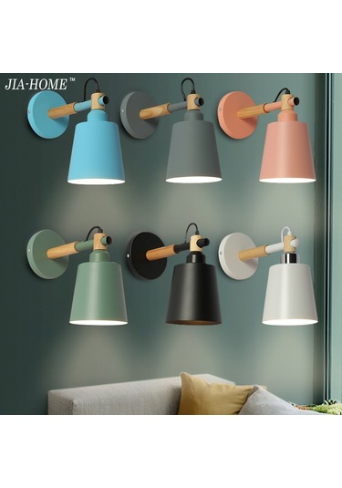 Merdiven Koridoru Başucu Yatak Odası Duvar Lambası Yaratıcı Basit Arka Plan Restoran Eğik Varil Işık, Ac 220v Siyah