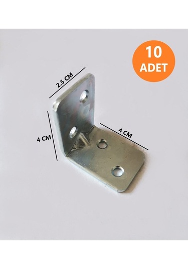 10 Adet 2.5x4 Mobilya Dolap Köşe Bağlantı L Demir Gönye Sabitleme Mobilya Bağlantı Elemanları Gri Diğer
