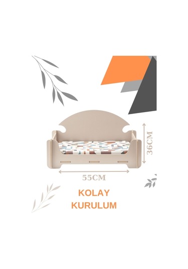 Taht Kedi Köpek Yatağı Ergonomik 30 50 Cm Yıkanabilir Duck Kumaş Minderi Ile Beraber