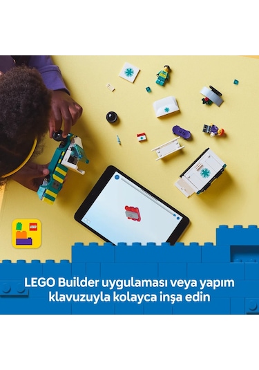 LEGO® City Acil Yardım Ambulansı 60451 - Model Araç Seven 5 Yaş Üzeri Çocuklar için Yaratıcı Oyuncak Yapım Seti (184 Parça)