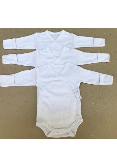 Özdemirlitekstil Bebelino Çıtçıtlı Badi Kruvaze (3'Lü Paket) (456373120) Beyaz