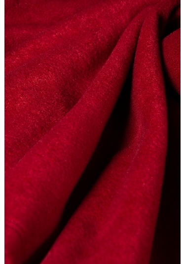 Kırmızı Yarım Fermuarlı Regular Kalıp Dik Yaka Polar Sweatshirt Kırmızı