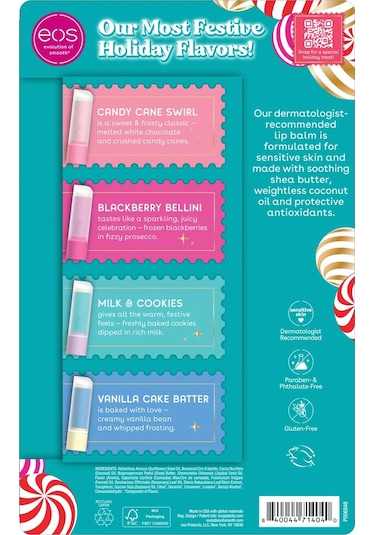 Eos Lip Balm Holiday Collection Dudak Balsamı Çeşit Paketi 8 Adet