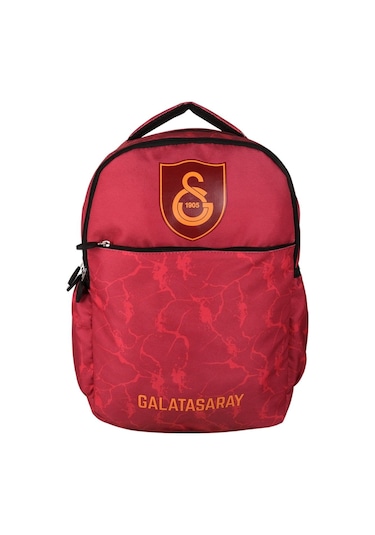 Galatasaray Büyük Logo Detaylı Üç Bölmeli Günlük Ve Okul Sırt Çantası - Kırmızı