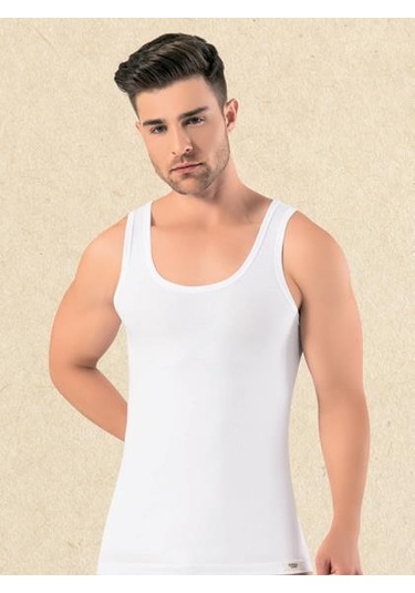 Omera Organik Kumaş Erkek Likralı Atlet 2004 Beyaz