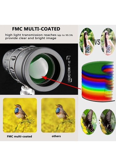 40x60 Telescope Monocular Cep Telefonu İçin Gece Görüşlü İkili Odak Dürbünleri