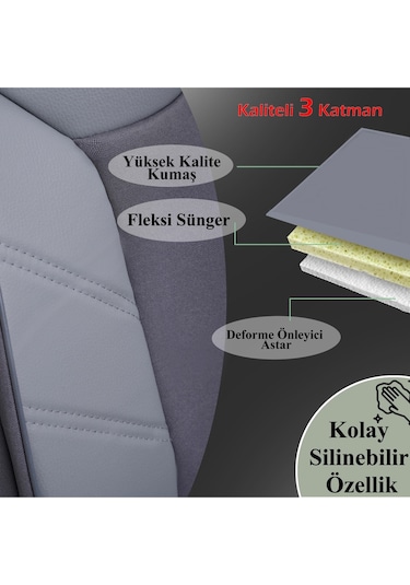 Akik Serisi Fiat Egea İle Uyumlu Tam Set Oto Koltuk Kılıfı