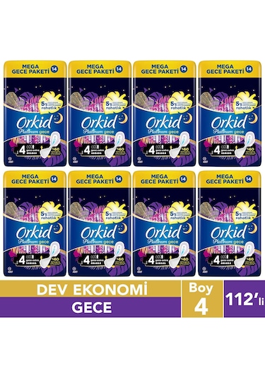 Orkid Platinum Hijyenik Ped Gece Extra 112 Adet Anne Kız Paketi (