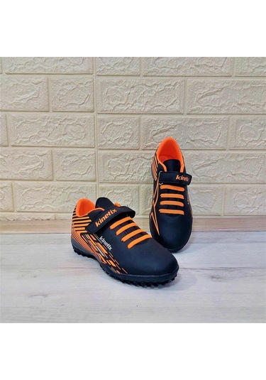 Kinetix Bruno Tf Siyah Turuncu Cırtlı Çocuk Futbol Halısaha Spor Ayakkabı 001
