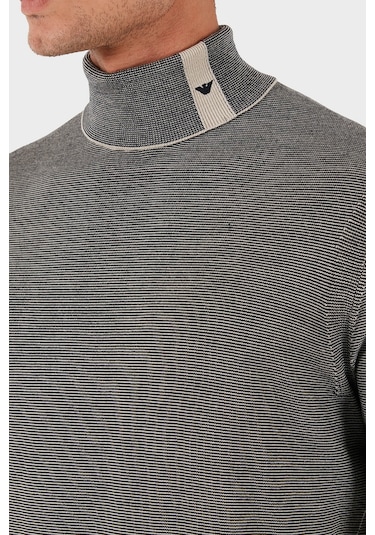 Emporio Armani Erkek Kazak Em002025 Af14195 Fb067 Lacivert-beyaz Lacivert-beyaz