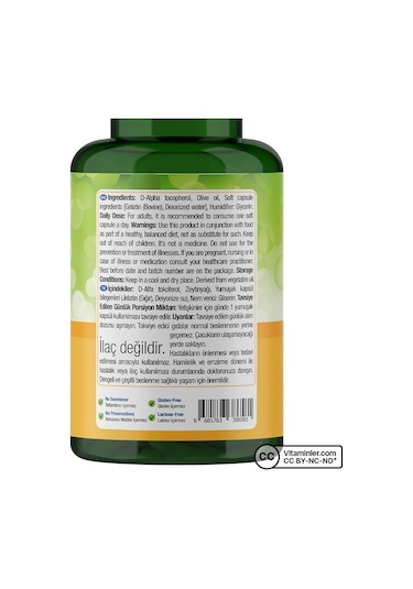 Nature's Supreme Vitamin E 400 IU 60 Kapsül