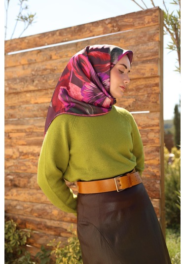 Silk Home Twill İpek Eşarp 11480-87 Koyu Mor, Pembe, Pudra, Kırmızı, Mor, Yeşil