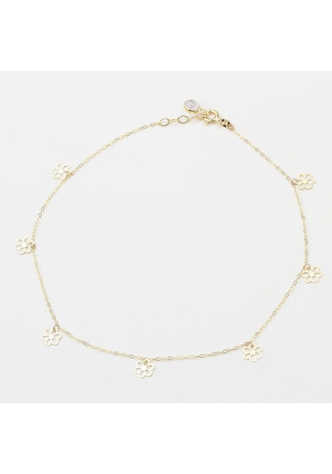 Glorria Altın Çiçek Halhal Altın