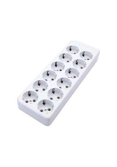 Depa 12'li Topraklı Klemensli Grup Priz - İnci Serisi - 12100