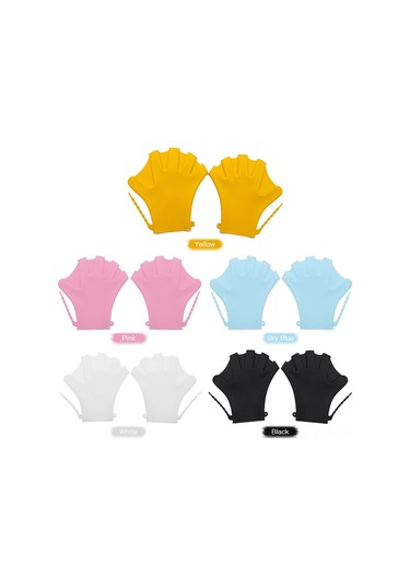 Xindoker Sıvı Direnç Egzersizi İçin Su Sporları Eldiveni, Serbest Hareket, Yorumu Azaltır - Siyah Silikon Siyah