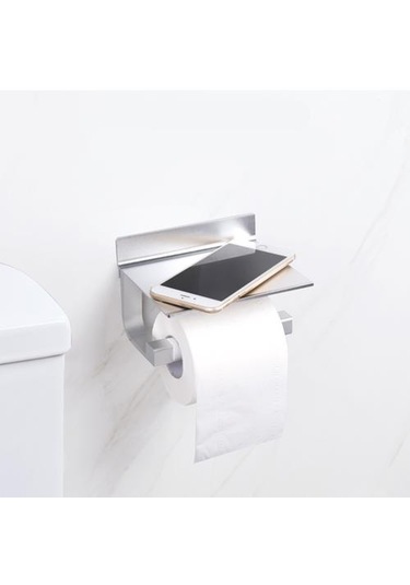 Tuvalet Kağıdı Sahipleri Uzay Alüminyum Çok Fonksiyonlu Depolama Kancaları Küllüklü Banyo Rafları Havlu Raf Telefon Tutucu Kağıt Tutucular Gümüş 22 x 13.6 x 11.2 CM