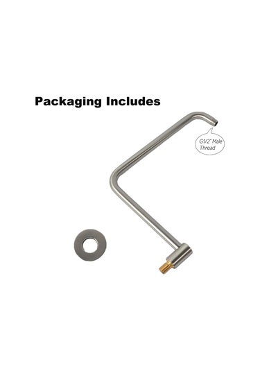 13 İnç Döndürülebilir Duş Kolu Ayarlanabilir Duş Kafa Borusu Uzatma Kolu Flanşlı Paslanmaz Çelik