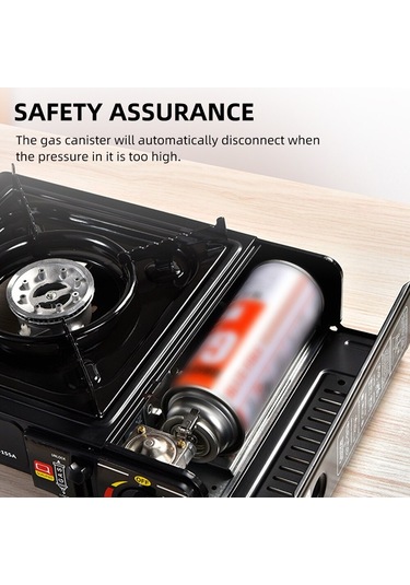 Jokmae Taşınabilir Kamp Ocağı: 2900w Ayarlanabilir Alev, Hafif Mutfak Ekipmanı, Siyah Çok Renkli