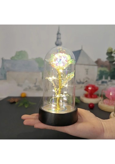 Led Işık Folyo Çiçek Yapay Gül Çiçekler Gece Lambası Sevgililer Günü Hediyesi A1 Italya A Çok Renkli