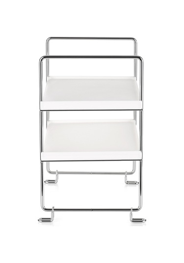 Moveevo Katlanabilir 2 Katlı Mutfak & Banyo Düzenleyici Raf - Beyaz & Gümüş Diğer