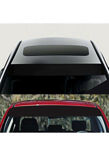 Siyah Araba Ön Cam Güneşlik Çıkartması Yapışkanlı Şerit Film 140x20cm