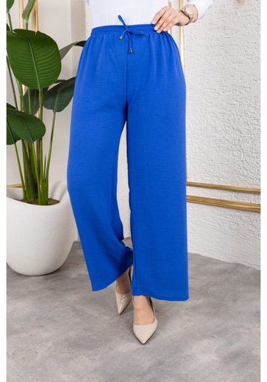 Beli Lastikli Salaş Ayrobin Pantolon - Mavi / A0103 Mavi
