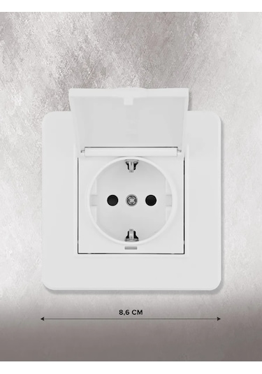 Arte Milano Teklü İç Yuvalı Topraklamalı Kapağı Olan Priz 343354749 Set16-1-41-1 White