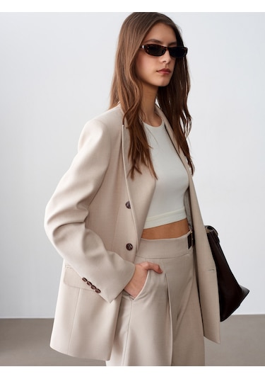 Dilvin 60792 Blazer Ceket-bej Bej