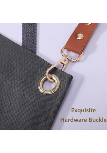 Kadın Erkek Şef Önlükleri Büyük Cepli, Pamuklu Kanvas Çapraz B Gri, Diğer